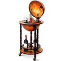 Mappamondo Mobile Porta Liquori Design Innovativo E Pratico, Mobile Bar per Il Vino Con Ruote 88X45X45Cm Marrone