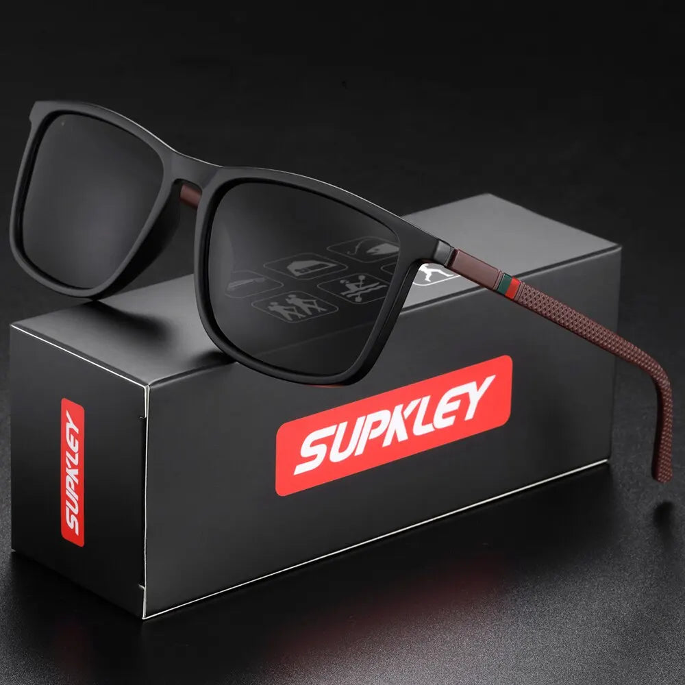Sports Sunglasses for Men Polarized Comfortable Wear Square Sun Glasses Male Light Weight Eyewear Accessory with Origina