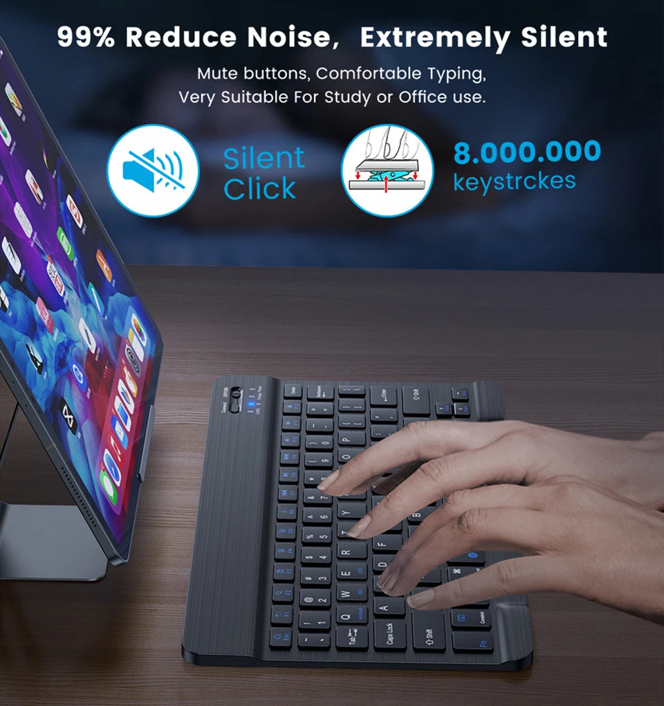 Mini Bluetooth Wireless Keyboard Mouse Set Rechargeable for Phone Tablet English Keyboards for Android Ios Windows XP Laptop PC