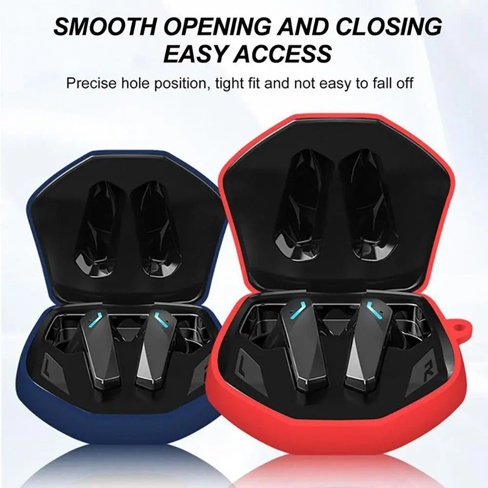 Headphone Storage Case for Lenovo GM2 PRO Wireless Headset Cover Silicone Carry Bag Shockproof Earphone Protector with Carabiner