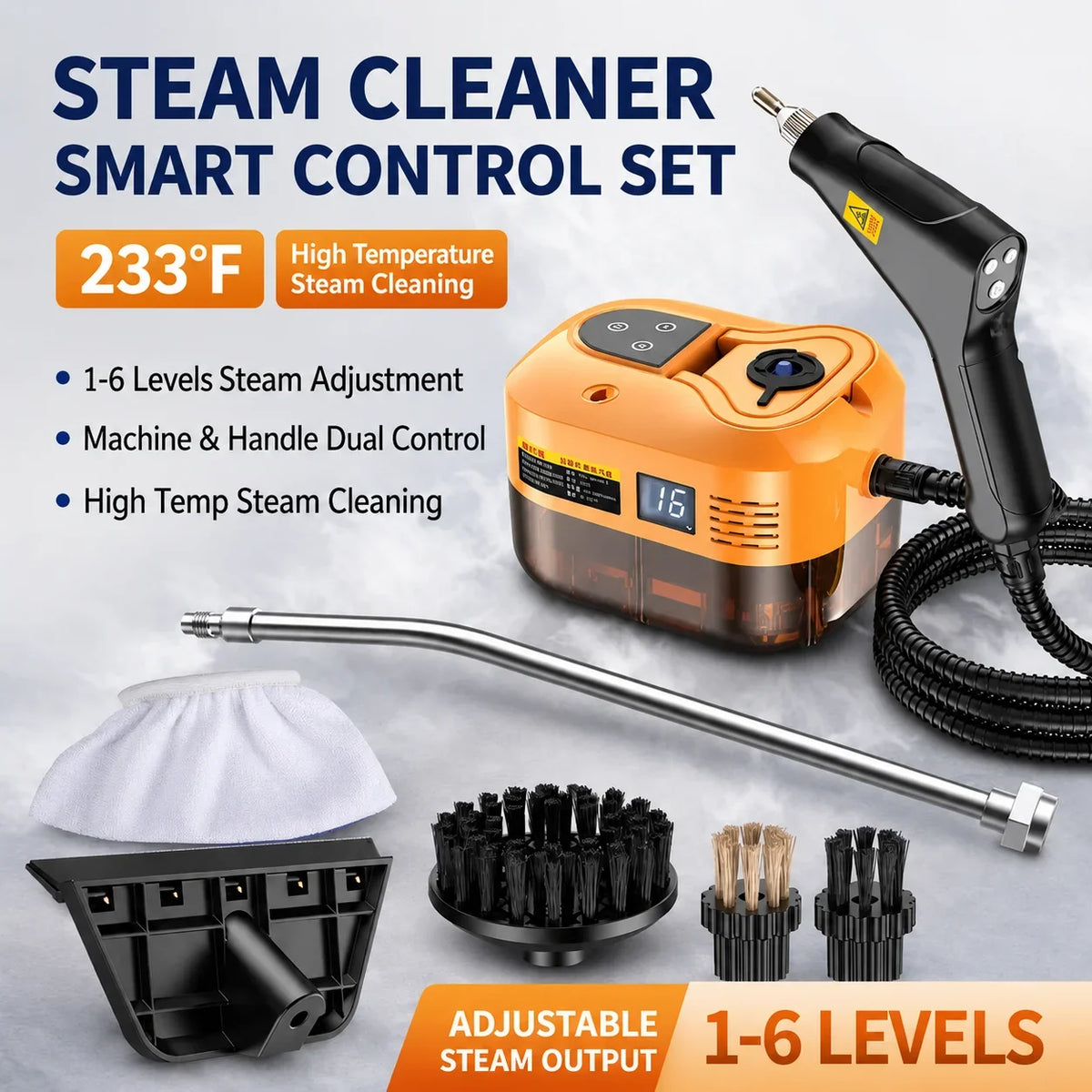 Handheld High Pressure Steam Cleaner High Temperature Household Cleaning Machine for Kitchen Car Sofa Window Tile Mirror