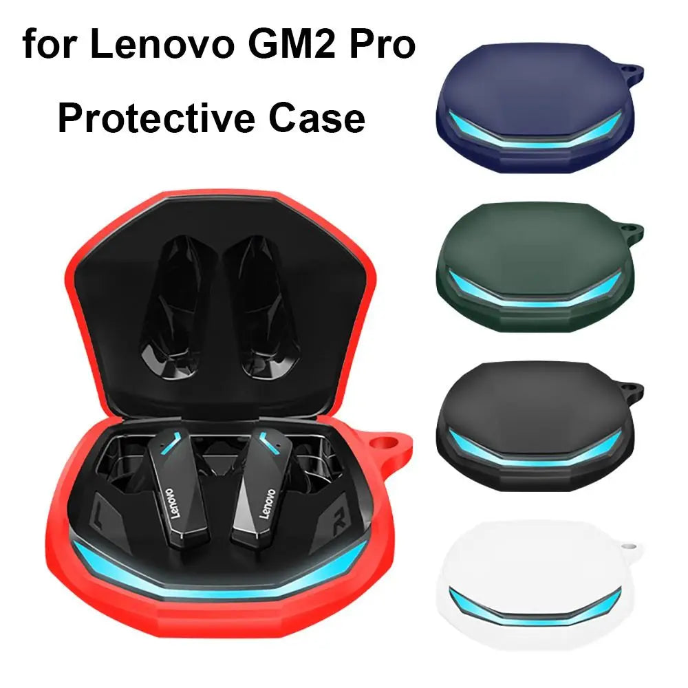 Headphone Storage Case for Lenovo GM2 PRO Wireless Headset Cover Silicone Carry Bag Shockproof Earphone Protector with Carabiner
