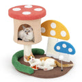 Albero per Gatti 4-In-1 Con Condo E Piattaforma Palo Avvolto in Sisal, Torre per Gattini a Forma Di Fungo Colorato