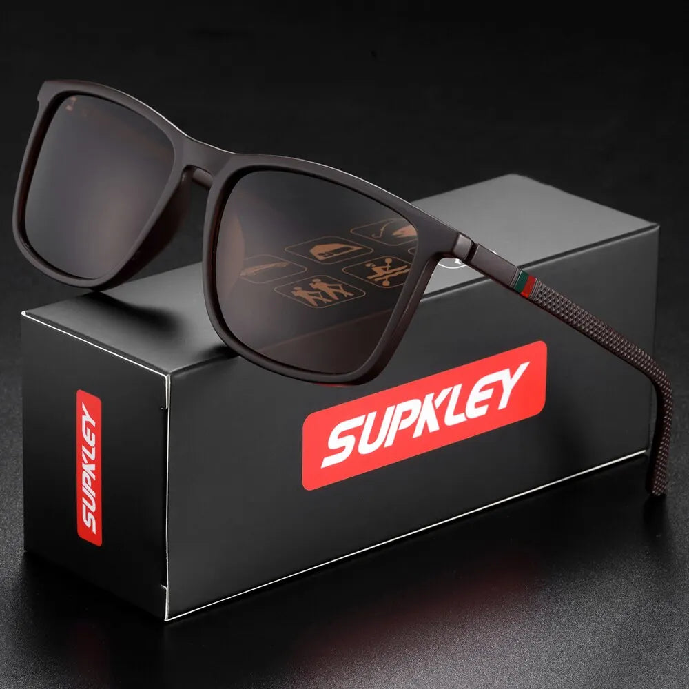 Sports Sunglasses for Men Polarized Comfortable Wear Square Sun Glasses Male Light Weight Eyewear Accessory with Origina