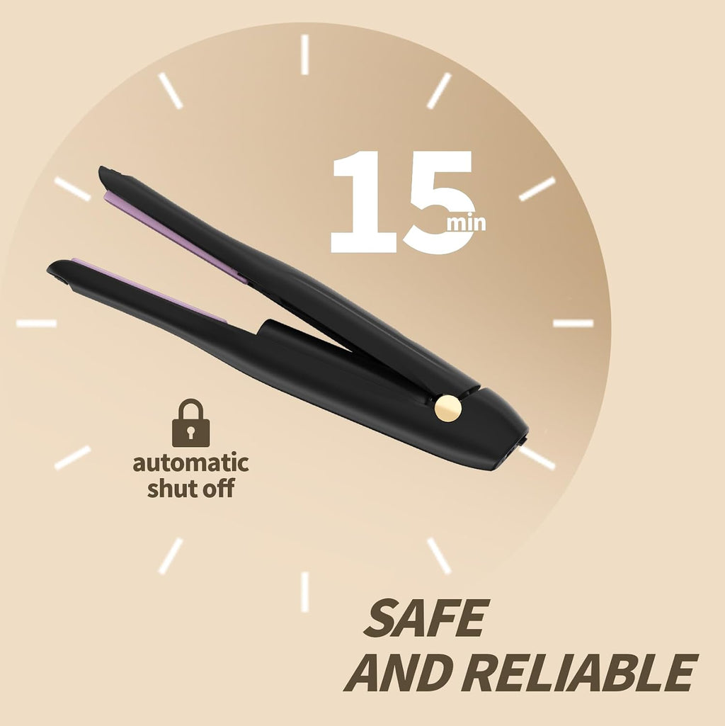 Piastra per Capelli a Batteria, Piastra in Ceramica Con Clip per Lo Styling, Arricciacapelli Portatile 2 in 1 Con Caricatore Di Tipo C E Stazione Di Ricarica per Parrucchieri, Casa E Viaggio (Nero)