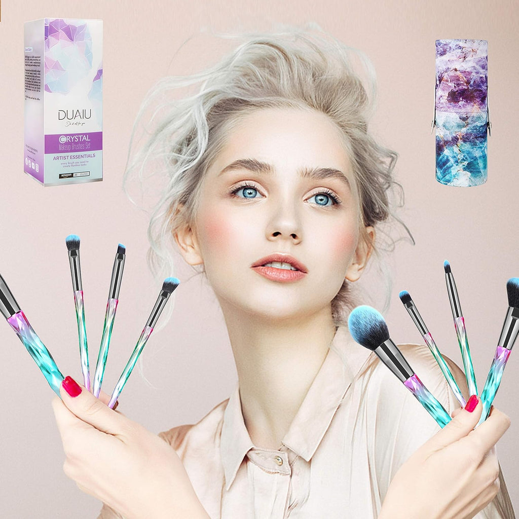 Pennelli Trucco FILY  15 Pennelli Make up Premium Set Di Manici in Cristallo Pennello per Fondotinta Kabuki Set Di Pennelli Trucco per Occhi E Labbra Professionali Con Confezione Regalo
