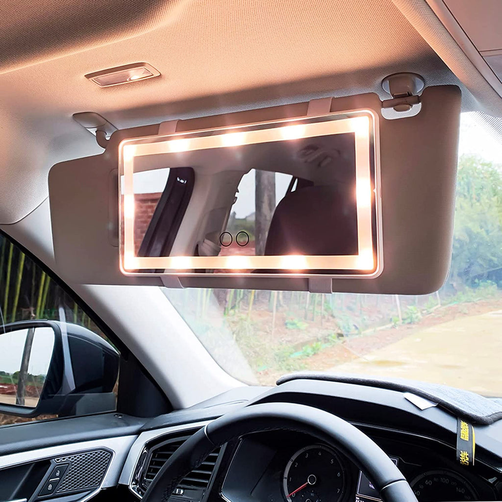 Specchio Auto LED - Specchio Trucco Con Luci per Auto - Bianco