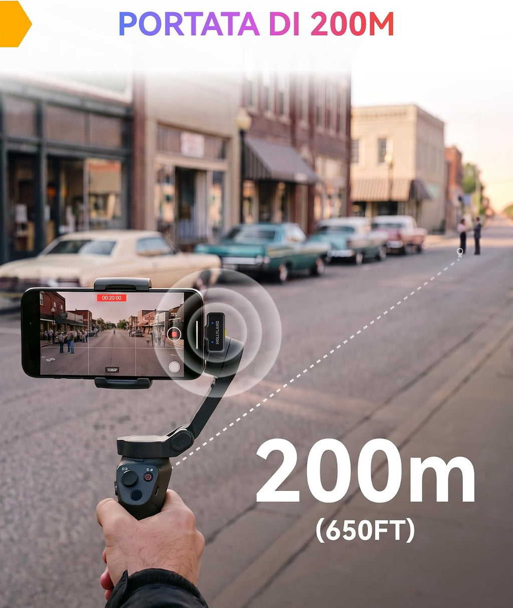 LARK A2 Mini Duo Wireless Microphone System - Perfect for iPhone/Android, Plug & Play, Rich Audio for Vlogs and Streaming, 200M Range, AI Noise Cancellation, 14H Battery Life
