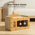 56Cm Double Layer Upgraded Cat Scratcher Sofa, TV Shape Cat Bed with 2 Teaser Balls, for Large Cats up to 20Lbs