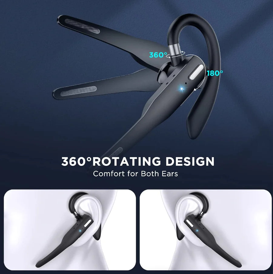 Experience Crystal Clear Communication with the Trucker Wireless Bluetooth 5.1 Headset - Dual Mic Earbud with Noise Cancelling Technology