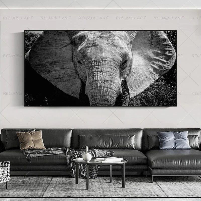 Colorful Elephant Animal Posters Oil Painting Printed on Canvas Wall Art Pictures for Living Room Hoom Decor Horse Lion Birds