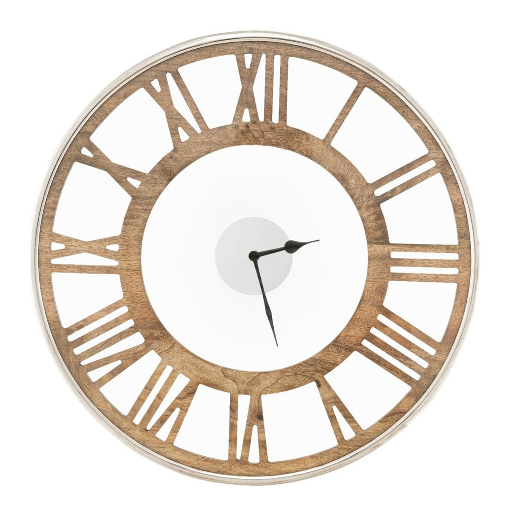 Orologio Da Parete Silenzioso Con Numeri Romani Copertura in Vetro, Orologio Da Muro Senza Ticchetti Decorativo 2 Dimensioni