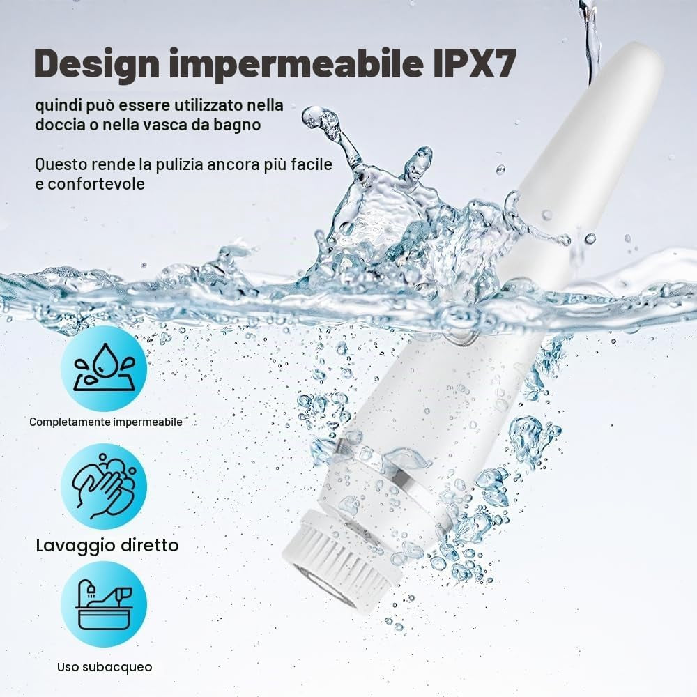 Spazzola Pulizia Viso Elettrica, Ricaricabile 4-In-1 Spazzola per La Pulizia Del Viso Impermeabile IPX7 Massaggiatore Viso Spazzola Pulizia Viso per Ogni Tipo Di Pelle per Pulizia Viso