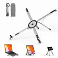 Viozon Portable Laptop Stand for Desk, Foldable Adjustable Computer Riser with Magnetic Phone Holder, Aluminum Laptop Stand for 10–16” Laptops & 4–13” Phones/Tablets (Silver),Back to School,Back to School Haul