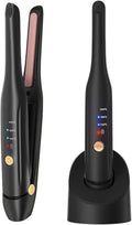 Piastra per Capelli a Batteria, Piastra in Ceramica Con Clip per Lo Styling, Arricciacapelli Portatile 2 in 1 Con Caricatore Di Tipo C E Stazione Di Ricarica per Parrucchieri, Casa E Viaggio (Nero)
