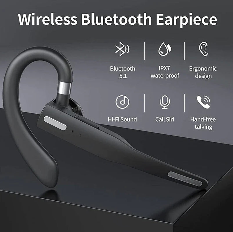 Experience Crystal Clear Communication with the Trucker Wireless Bluetooth 5.1 Headset - Dual Mic Earbud with Noise Cancelling Technology