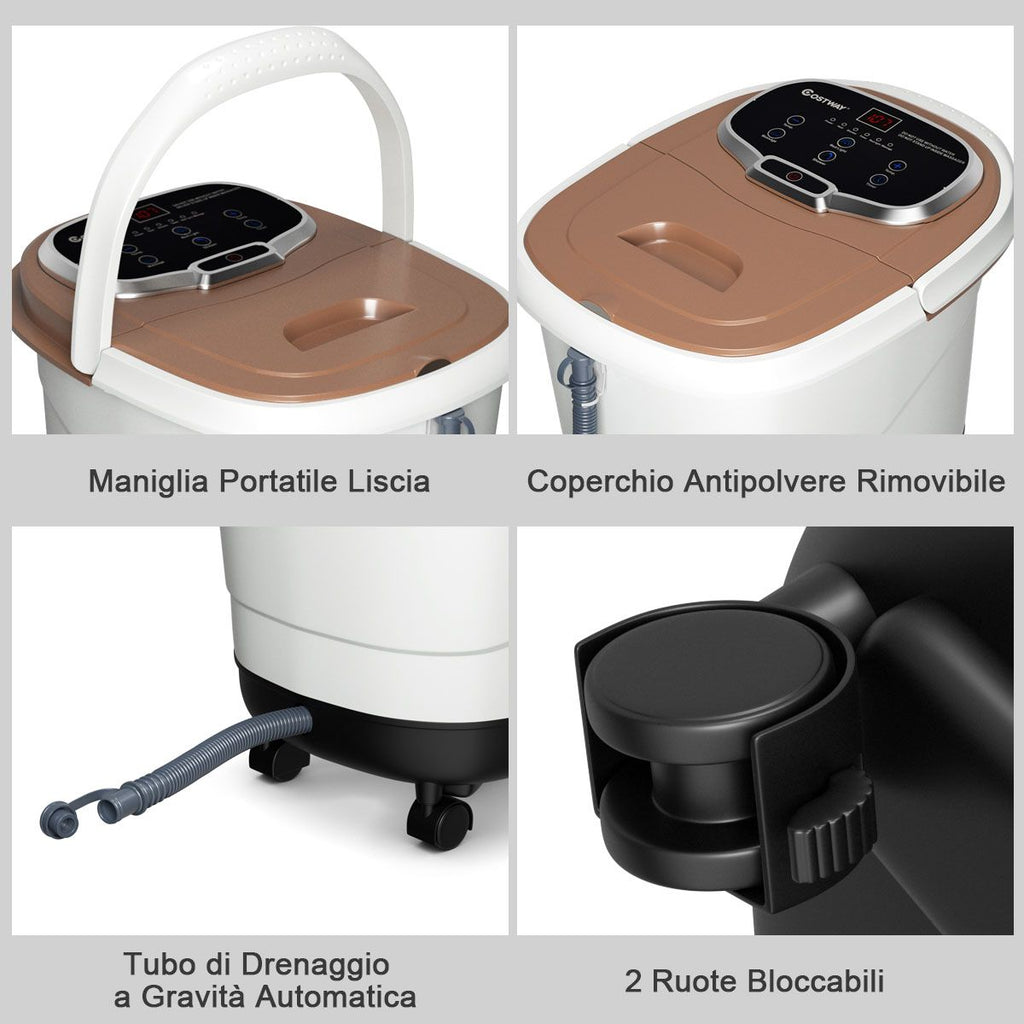 Massaggiatore Elettrico per Piedi, Massaggiatore Portatile Multifunzione Con Rulli Marrone
