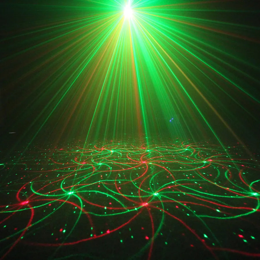 Mini 4In1 Pattern Effect R&G Audio Star Whirlwind Laser Projector Stage Disco DJ Club Bar KTV Family Party Light Show P14