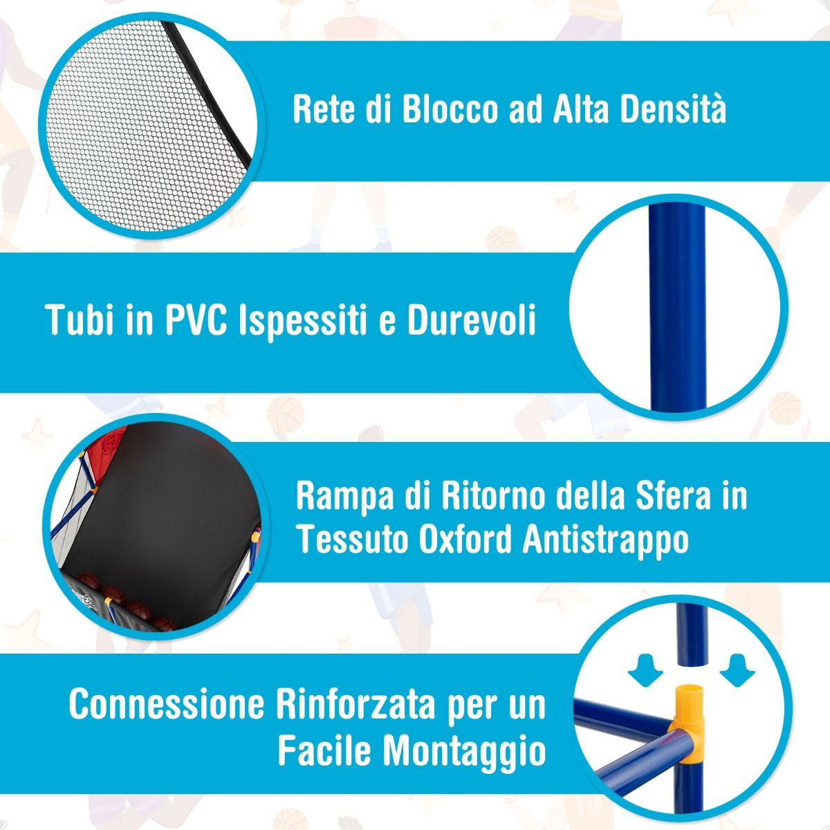 Gioco Arcade Di Pallacanestro Con 4 Palline E Pompa Di Gonfiaggio, Pallacanestro a Doppio Tiro per Bambini