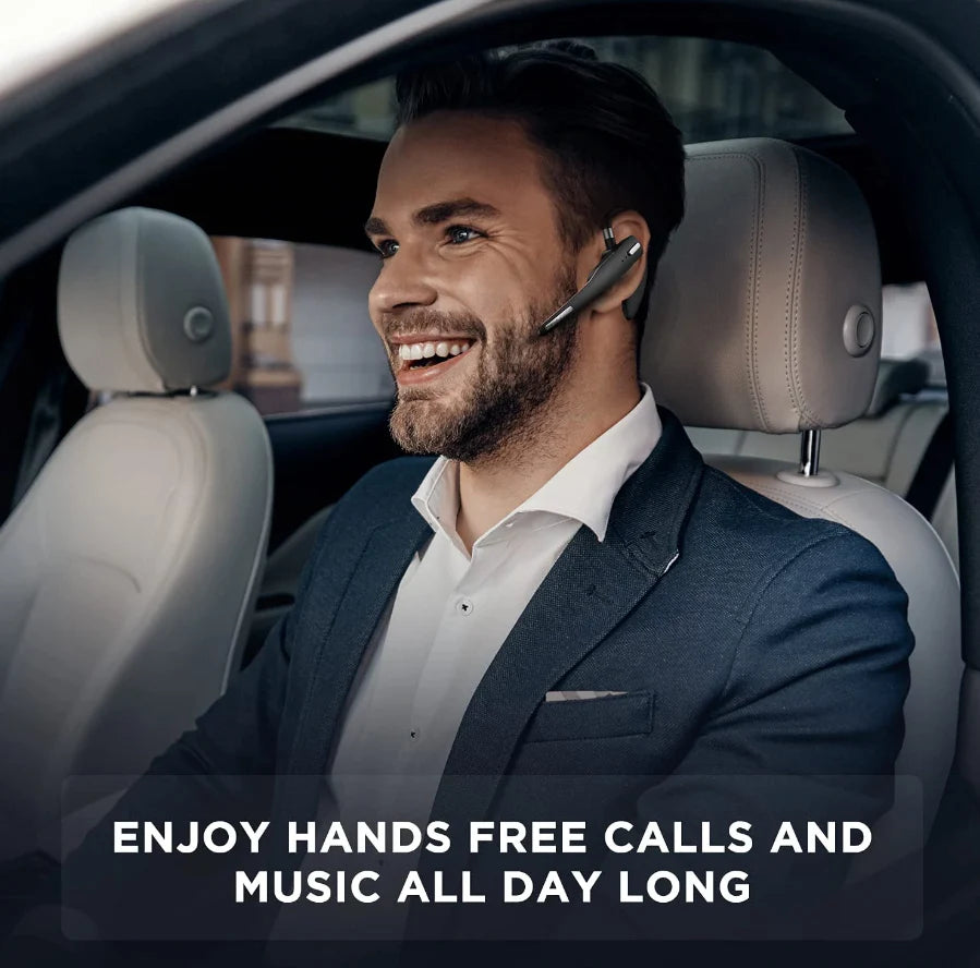 Experience Crystal Clear Communication with the Trucker Wireless Bluetooth 5.1 Headset - Dual Mic Earbud with Noise Cancelling Technology