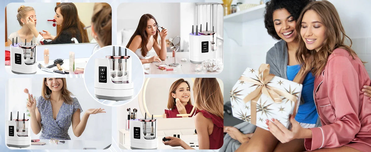 3-In-1 Electric Makeup Brush Cleaner & Dryer Fully Automatic Quick-Drying Tool No Damage to Brush Bristles Beauty Accessory