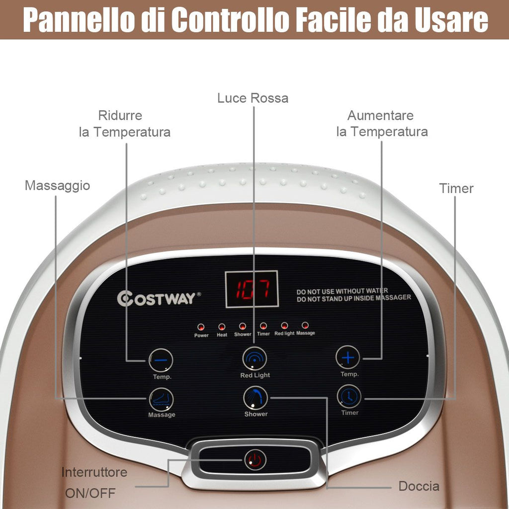 Massaggiatore Elettrico per Piedi, Massaggiatore Portatile Multifunzione Con Rulli Marrone