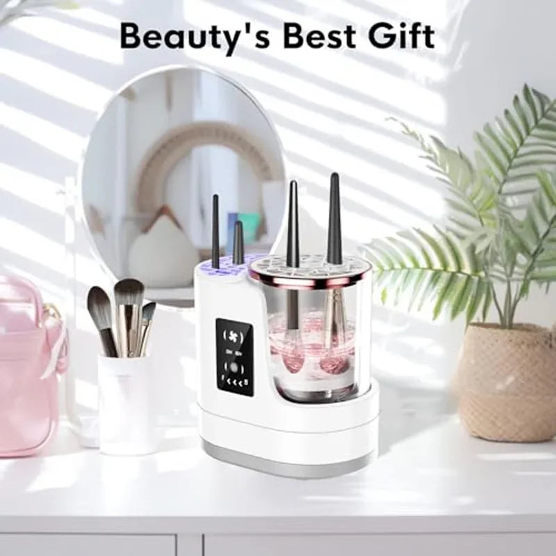 3-In-1 Electric Makeup Brush Cleaner & Dryer Fully Automatic Quick-Drying Tool No Damage to Brush Bristles Beauty Accessory
