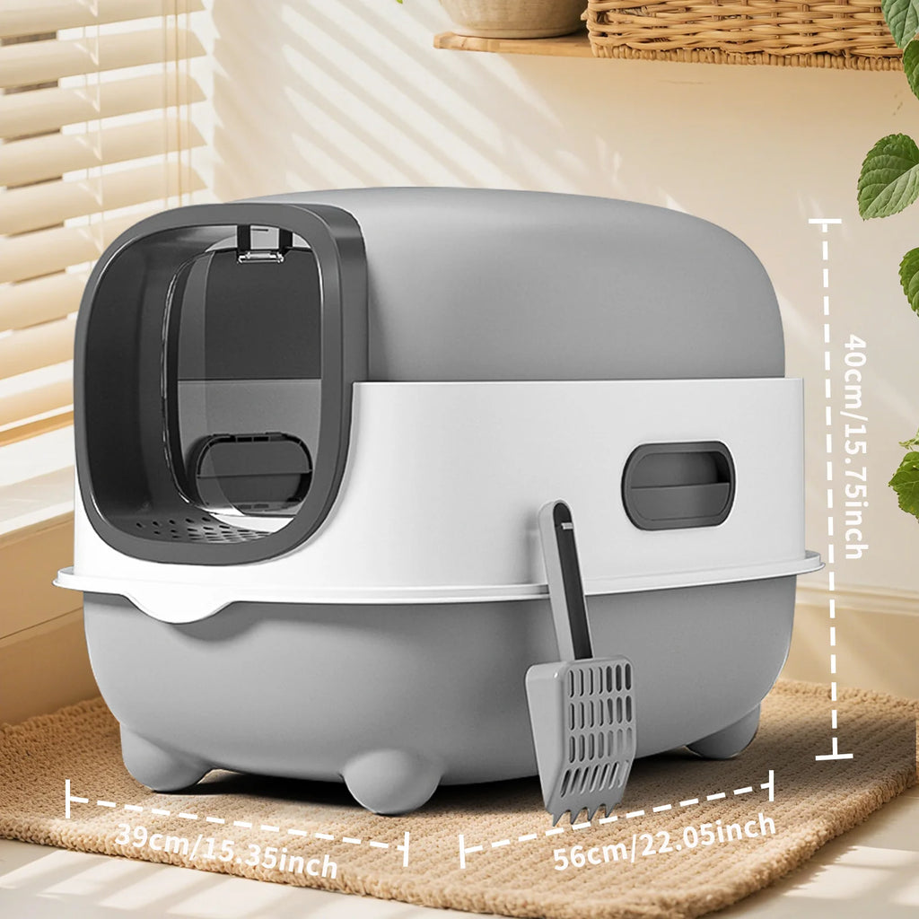 Splash Proof Cat Litter Box Splash Proof Cat Litter Box Closed Cat Litter Box with Lid, Easy to Clean Drawer Design, Odor Control, Space Saving Pet Waste Solution, Splash Proof Cat Toilet Front Entran